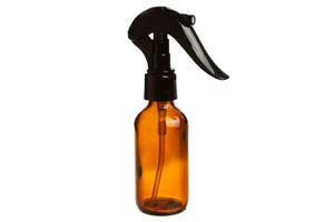 2 oz. Amber Glass Bottle with Black Trigger Sprayer