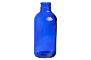 4 oz. Blue Glass Boston Round Bottle (24-400 Neck Size)