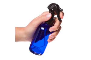 Black Trigger Sprayer For 4 Oz. Blue Glass And 2 8 Plastic Bottles (24-410 Neck Size)