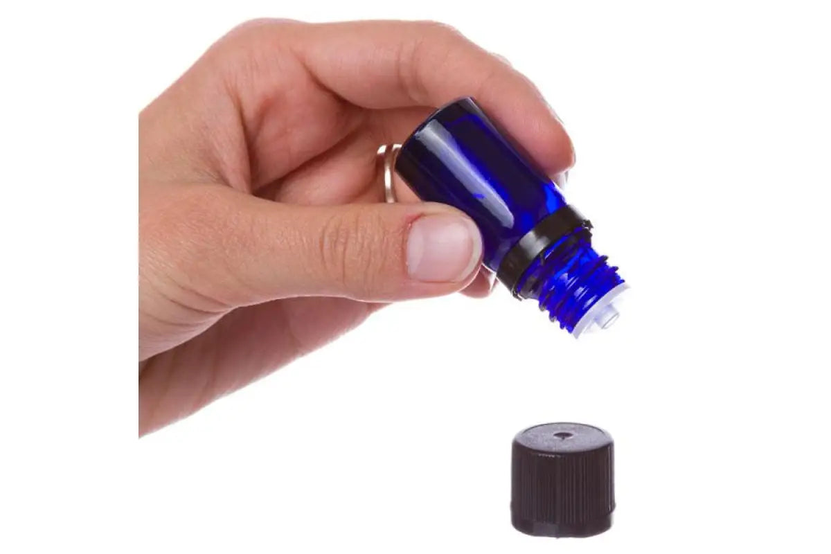 5 Ml Blue Glass Vials And Euro-Style Caps With Orifice Reducers (Pack Of 6) White