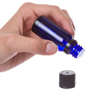 15 Ml Blue Glass Vials And Euro-Style Caps With Orifice Reducers (Pack Of 6)