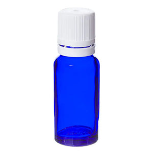 15 Ml Blue Glass Vials And Euro-Style Caps With Orifice Reducers (Pack Of 6) White