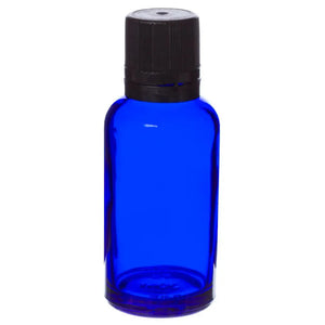 30 Ml Blue Glass Vials And Euro-Style Caps With Orifice Reducers (Pack Of 6) Black