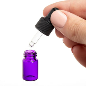 2 Ml Purple Glass Vials With Dropper Caps (Pack Of 12)