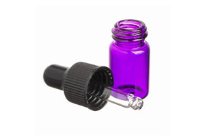 2 Ml Purple Glass Vials With Dropper Caps (Pack Of 12)