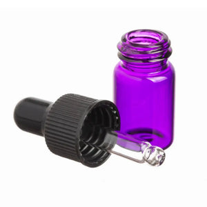 2 Ml Purple Glass Vials With Dropper Caps (Pack Of 12)