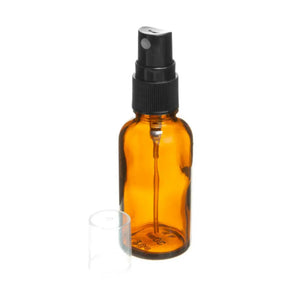 30 Ml Amber Glass Vials With Misting Sprayers (Pack Of 6) Black Sprayer