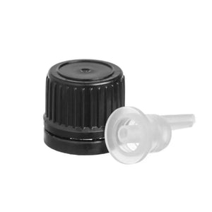Black Euro-Style Caps for Vials with Neck Size 18-415 (Pack of 6)