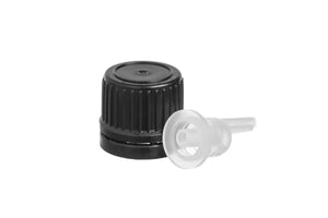 Black Euro-Style Caps for Vials with Neck Size 18-415 (Pack of 6)