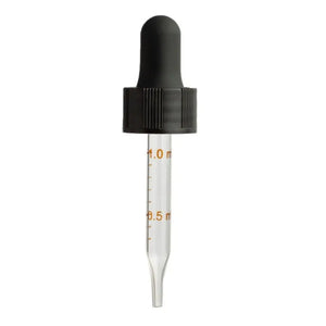 Calibrated Dropper Cap Assemblies for 15 ml Glass Vials 18-415 Neck Size (Pack of 6)