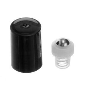 1/3 Oz. Clear Glass Roll-On Vials With Springlock Stainless Steel Roll-Ons And Black Caps (Pack Of