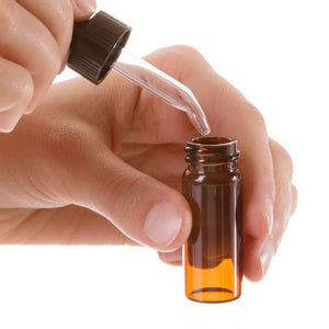 2 Dram Amber Glass Vials With Dropper Caps (Pack Of 6)