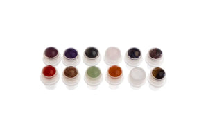 1/3 Oz. Clear Glass Vials With Gemstone Rollers And Black Caps (Pack Of 12)