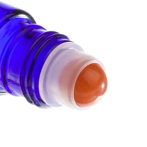 1/3 Oz. Blue Glass Vials With Gemstone Rollers And Black Caps (Pack Of 12)