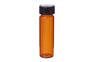 4 Dram Amber Glass Vials Orifice Reducers And Black Caps (Pack Of 6)