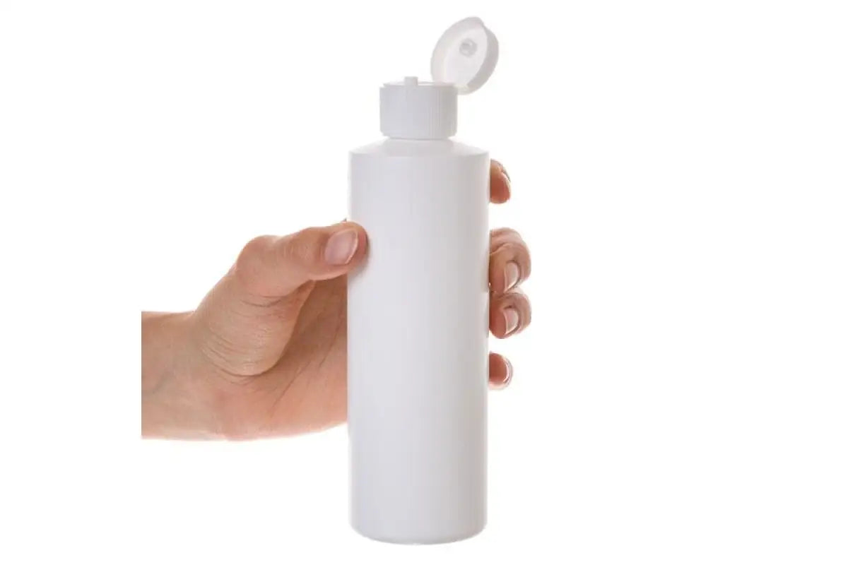 9186CK - 8 oz. White Plastic Bottle with Snap-top Cap (Single Item).