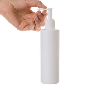 8 Oz. White Plastic Bottle With Pump