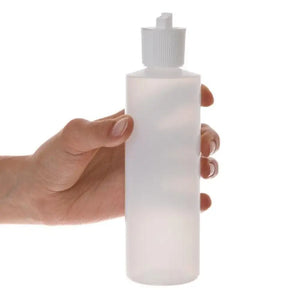 8 Oz. Natural Plastic Bottle With White Flip-Top Cap