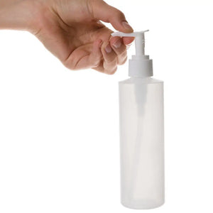 8 Oz. Natural Plastic Bottle With White Pump