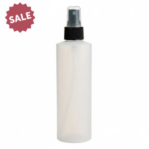 8 oz. Natural Plastic Bottle with White Misting Sprayer