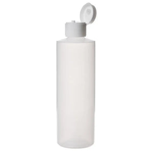 8 oz. Natural Plastic Bottle with White Snap-top Cap