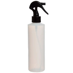 8 oz. Natural Plastic Bottle with Black Trigger Sprayer