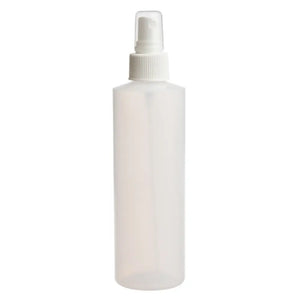 8 oz. Natural Plastic Bottle with White Misting Sprayer