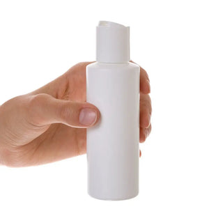 4 Oz. White Plastic Bottle With Disc-Top Cap