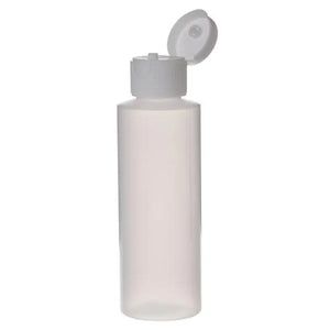4 oz. Natural Plastic Bottle with White Snap-top Cap