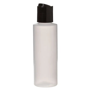 4 oz. Natural Plastic Bottle with Black Disc-top Cap
