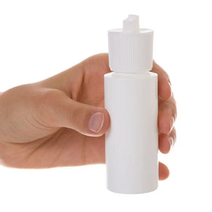 2 Oz. White Plastic Bottles With Flip-Top Caps (Pack Of 6)