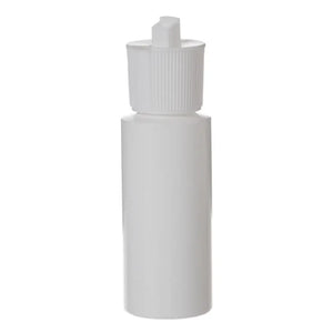 2 oz. White Plastic Bottles with White Flip-top Caps (Pack of 6)