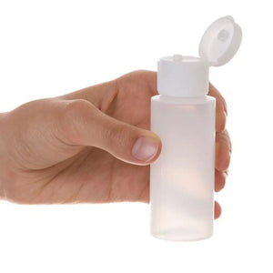 2 Oz. Natural Plastic Bottles With White Snap-Top Caps (Pack Of 6)