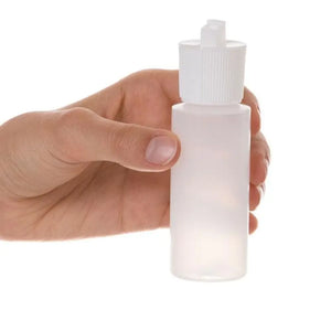 2 Oz. Natural Plastic Bottles With White Flip-Top Caps (Pack Of 6)