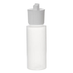 2 oz. Natural Plastic Bottles with White Flip-top Caps (Pack of 6)