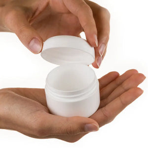 1 Oz. White Plastic Salve Container With Lid