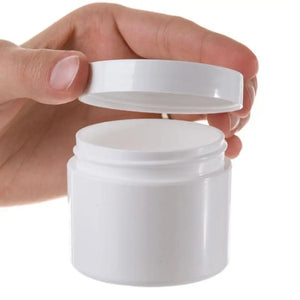 2 Oz. Straight-Sided White Plastic Salve Container
