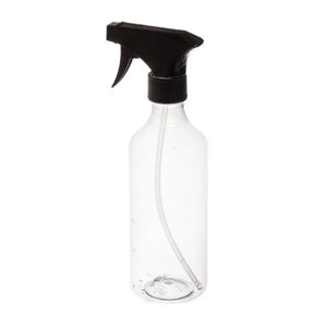 16 Oz. Plastic Bottle With Black Trigger Sprayer Clear