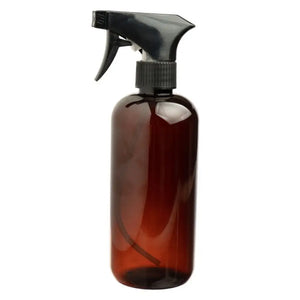 16 oz. Amber Plastic Bottle with Black Trigger Sprayer