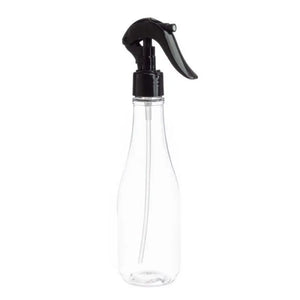 8 oz. Clear PET Plastic Woozy Bottle with Black Trigger Sprayer