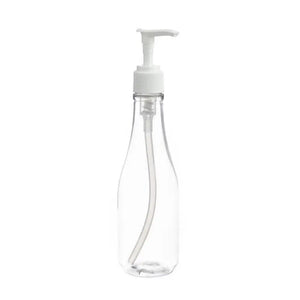 8 oz. Clear PET Plastic Woozy Bottle with White Pump