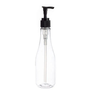 8 oz. Clear PET Plastic Woozy Bottle with Black Pump