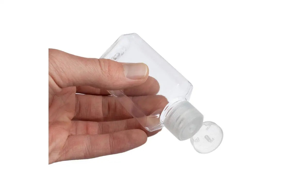 2 oz. Clear Octagon Plastic Bottle with Natural Snap-Top Cap