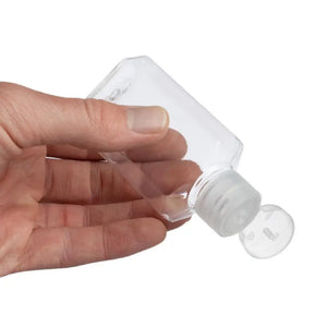 2 Oz. Clear Octagon Plastic Bottle With Natural Snap-Top Cap