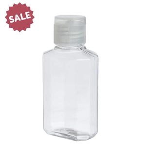 2 Oz. Clear Octagon Plastic Bottle With Natural Snap-Top Cap
