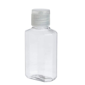 2 Oz. Clear Octagon Plastic Bottle With Natural Snap-Top Cap