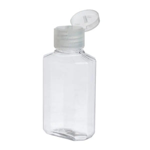 2 oz. Clear Octagon Plastic Bottle with Natural Snap-Top Cap