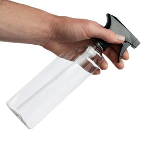 16 Oz. Clear Plastic Round Bottle With Black Trigger Sprayer