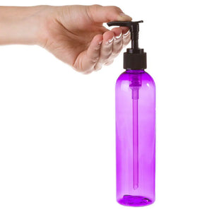 8 Oz. Purple Plastic Bottle With Black Pump