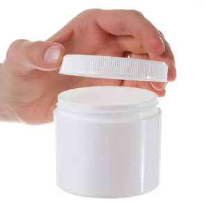 4 Oz. Straight-Sided Plastic Salve Container With Ribbed Lid